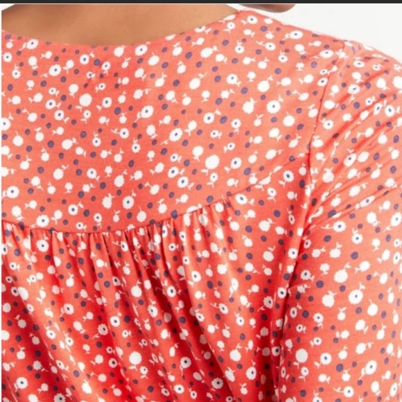 Boden Red Flare Cuff Jersey Top size 10 - Picture 2 of 8